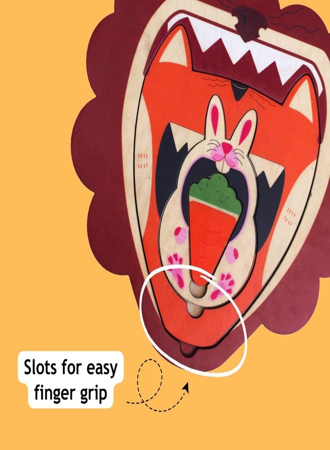 Taali Food Chain - Animal Nesting Puzzle Toy | 4 Wooden Pieces | Educational Toy for Toddlers and Preschoolers | Featuring A Fun and Interactive Food Chain Concept |Early Learning of Animal Habitats - Image 5